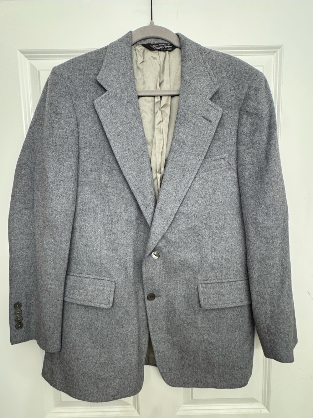 VTG Norm Thompson Made in the USA 100% Camel Hair Sport Coat / Blazer Grey